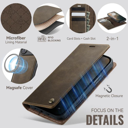 For iPhone Air CaseMe C49 MagSafe RFID Blocking Detachable Wallet Leather Phone Case(Coffee) - iPhone Air Cases by CaseMe | Online Shopping UK | buy2fix