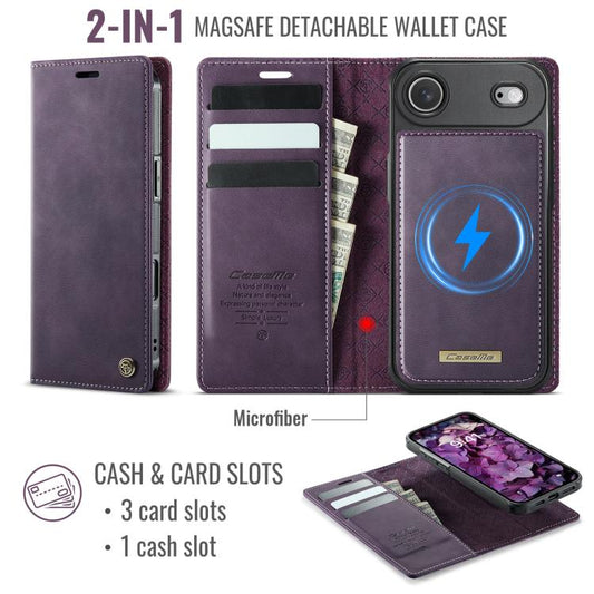 For iPhone Air CaseMe C49 MagSafe RFID Blocking Detachable Wallet Leather Phone Case(Purple) - iPhone Air Cases by CaseMe | Online Shopping UK | buy2fix