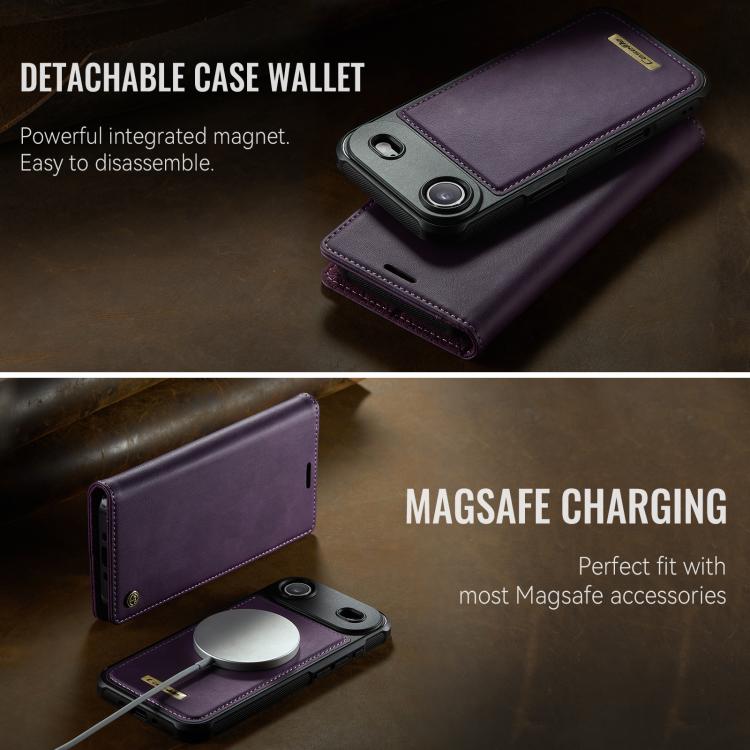 For iPhone Air CaseMe C49 MagSafe RFID Blocking Detachable Wallet Leather Phone Case(Purple) - iPhone Air Cases by CaseMe | Online Shopping UK | buy2fix