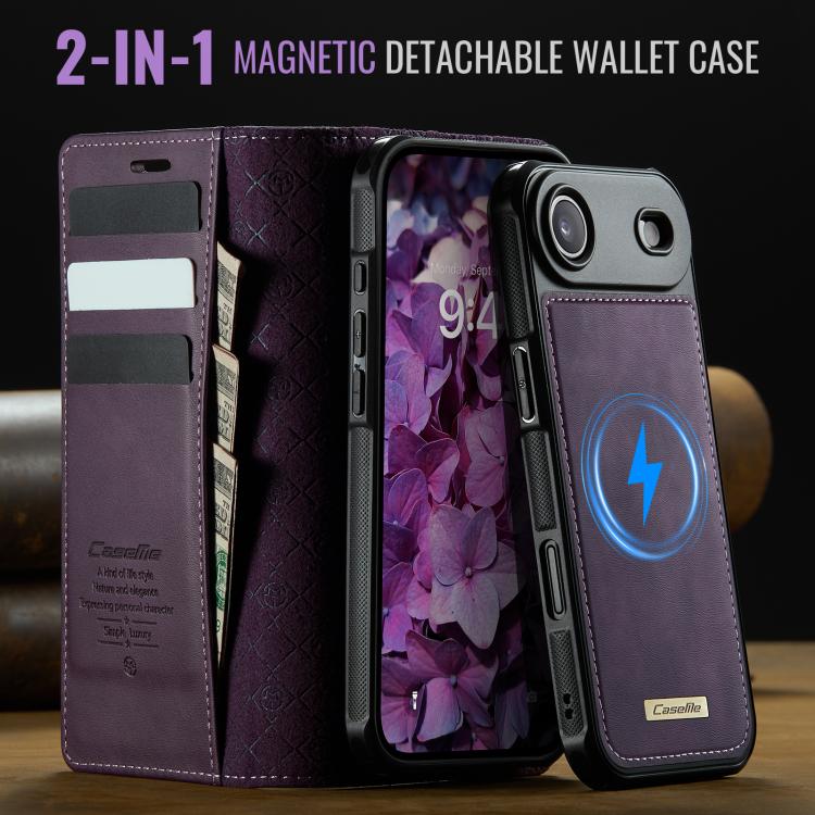 For iPhone Air CaseMe C49 MagSafe RFID Blocking Detachable Wallet Leather Phone Case(Purple) - iPhone Air Cases by CaseMe | Online Shopping UK | buy2fix