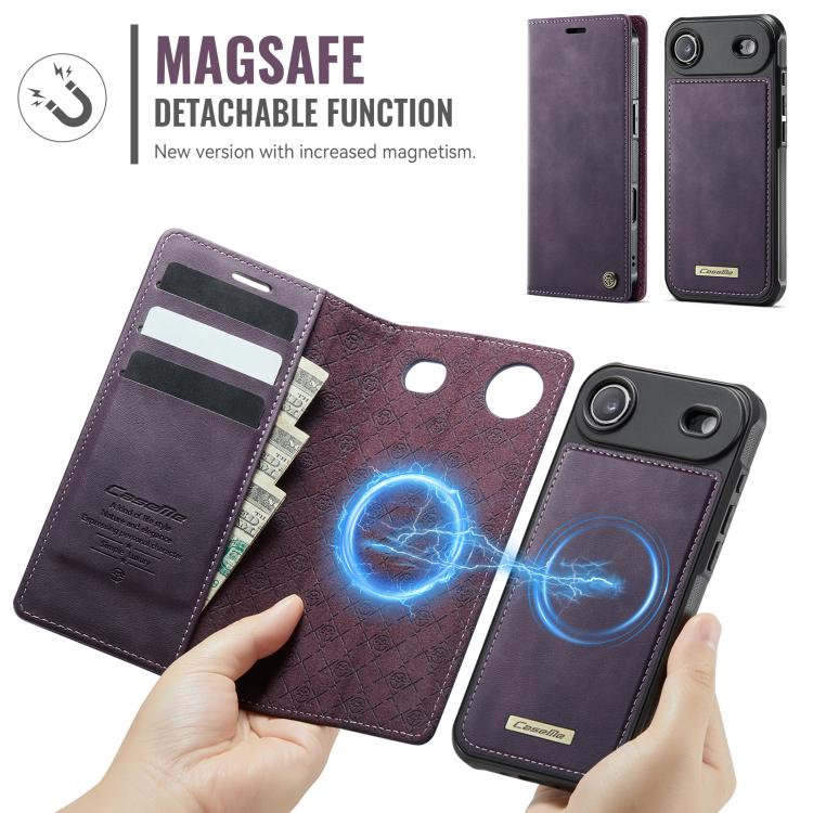 For iPhone Air CaseMe C49 MagSafe RFID Blocking Detachable Wallet Leather Phone Case(Purple) - iPhone Air Cases by CaseMe | Online Shopping UK | buy2fix