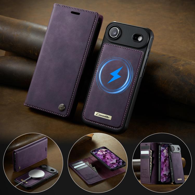 For iPhone Air CaseMe C49 MagSafe RFID Blocking Detachable Wallet Leather Phone Case(Purple) - iPhone Air Cases by CaseMe | Online Shopping UK | buy2fix