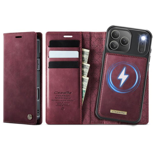 For iPhone 17 Pro Max CaseMe C49 MagSafe RFID Blocking Detachable Wallet Leather Phone Case(Red) - iPhone 17 Pro Max Cases by CaseMe | Online Shopping UK | buy2fix