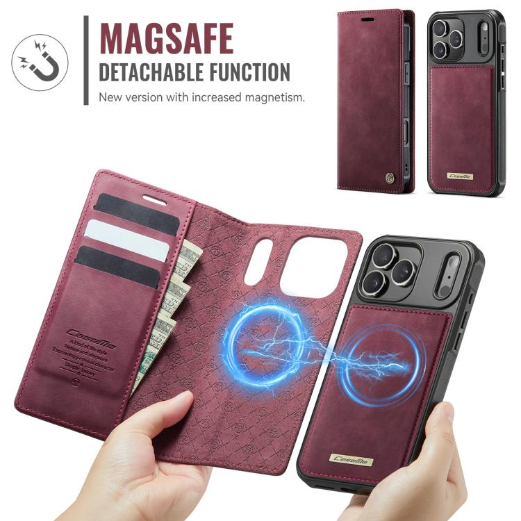 For iPhone 17 Pro Max CaseMe C49 MagSafe RFID Blocking Detachable Wallet Leather Phone Case(Red) - iPhone 17 Pro Max Cases by CaseMe | Online Shopping UK | buy2fix