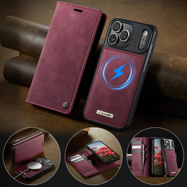 For iPhone 17 Pro Max CaseMe C49 MagSafe RFID Blocking Detachable Wallet Leather Phone Case(Red) - iPhone 17 Pro Max Cases by CaseMe | Online Shopping UK | buy2fix
