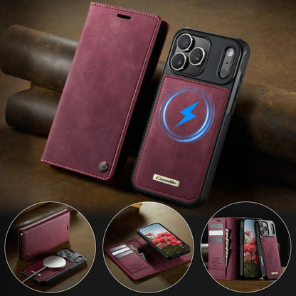 For iPhone 17 Pro Max CaseMe C49 MagSafe RFID Blocking Detachable Wallet Leather Phone Case(Red) - iPhone 17 Pro Max Cases by CaseMe | Online Shopping UK | buy2fix