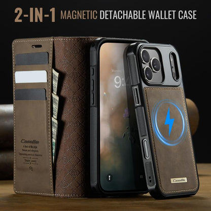 For iPhone 17 Pro Max CaseMe C49 MagSafe RFID Blocking Detachable Wallet Leather Phone Case(Coffee) - iPhone 17 Pro Max Cases by CaseMe | Online Shopping UK | buy2fix