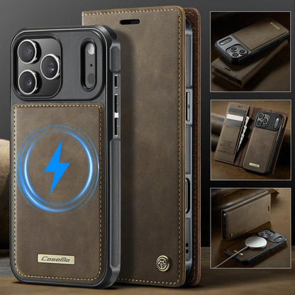 For iPhone 17 Pro Max CaseMe C49 MagSafe RFID Blocking Detachable Wallet Leather Phone Case(Coffee) - iPhone 17 Pro Max Cases by CaseMe | Online Shopping UK | buy2fix