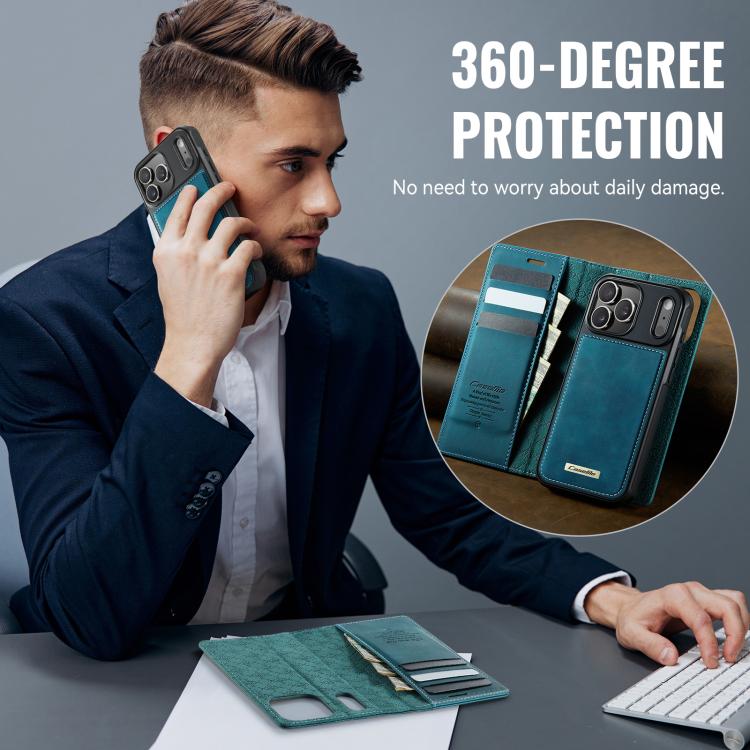 For iPhone 17 Pro Max CaseMe C49 MagSafe RFID Blocking Detachable Wallet Leather Phone Case(Green) - iPhone 17 Pro Max Cases by CaseMe | Online Shopping UK | buy2fix