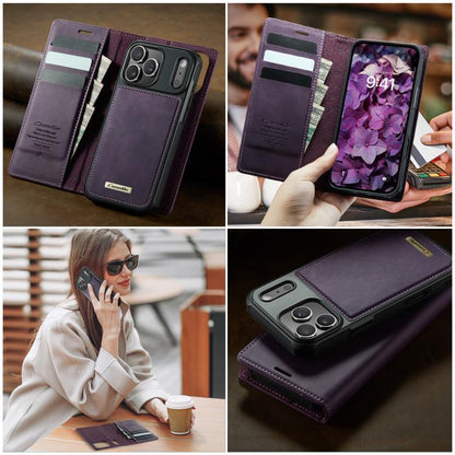 For iPhone 17 Pro Max CaseMe C49 MagSafe RFID Blocking Detachable Wallet Leather Phone Case(Purple) - iPhone 17 Pro Max Cases by CaseMe | Online Shopping UK | buy2fix