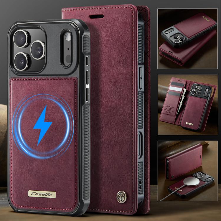 For iPhone 17 Pro CaseMe C49 MagSafe RFID Blocking Detachable Wallet Leather Phone Case(Red) - iPhone 17 Pro Cases by CaseMe | Online Shopping UK | buy2fix