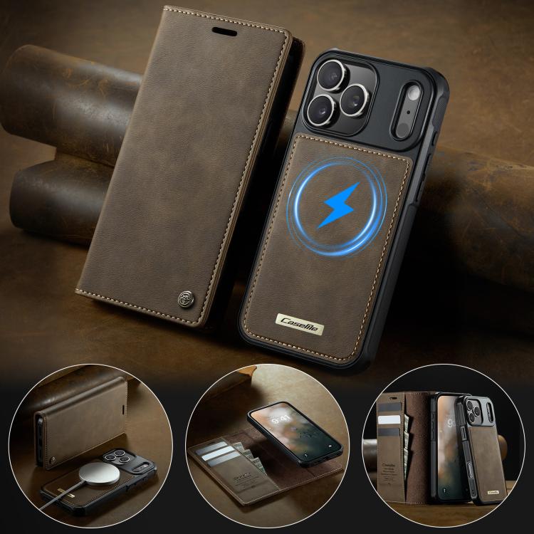 For iPhone 17 Pro CaseMe C49 MagSafe RFID Blocking Detachable Wallet Leather Phone Case(Coffee) - iPhone 17 Pro Cases by CaseMe | Online Shopping UK | buy2fix