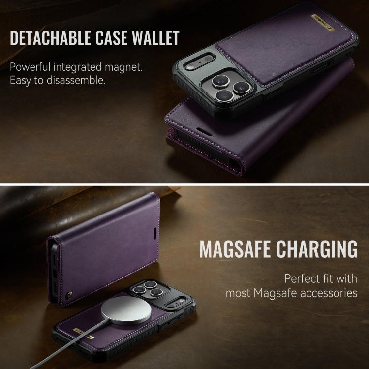 For iPhone 17 Pro CaseMe C49 MagSafe RFID Blocking Detachable Wallet Leather Phone Case(Purple) - iPhone 17 Pro Cases by CaseMe | Online Shopping UK | buy2fix