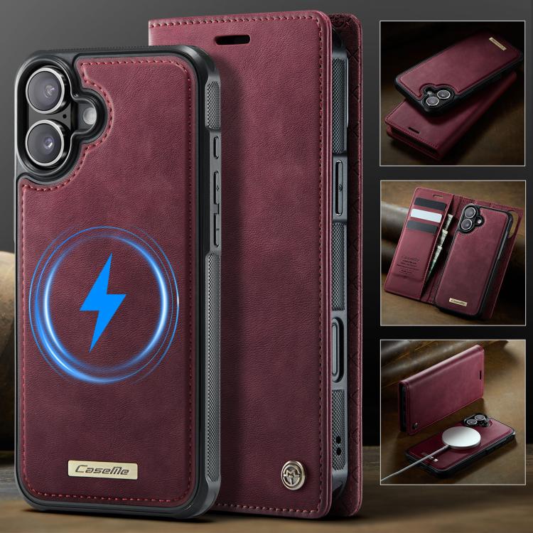 For iPhone 17 CaseMe C49 MagSafe RFID Blocking Detachable Wallet Leather Phone Case(Red) - iPhone 17 Cases by CaseMe | Online Shopping UK | buy2fix