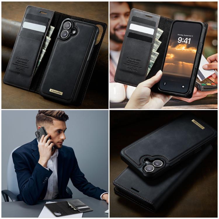 For iPhone 17 CaseMe C49 MagSafe RFID Blocking Detachable Wallet Leather Phone Case(Black) - iPhone 17 Cases by CaseMe | Online Shopping UK | buy2fix