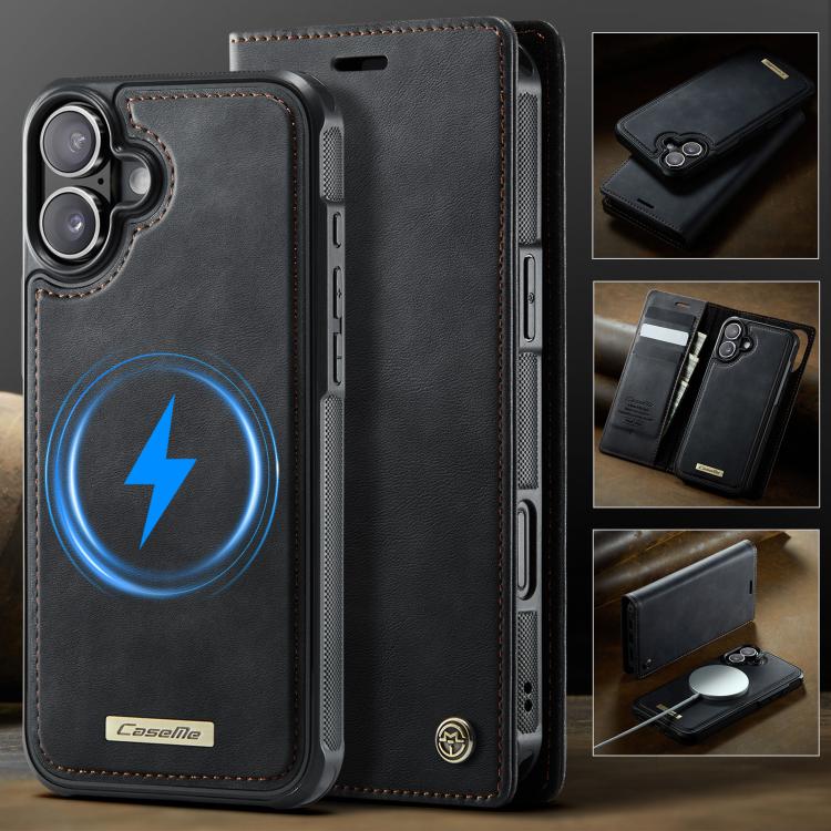 For iPhone 17 CaseMe C49 MagSafe RFID Blocking Detachable Wallet Leather Phone Case(Black) - iPhone 17 Cases by CaseMe | Online Shopping UK | buy2fix