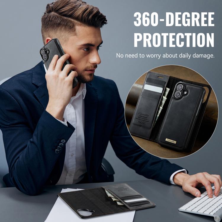 For iPhone 17 CaseMe C49 MagSafe RFID Blocking Detachable Wallet Leather Phone Case(Black) - iPhone 17 Cases by CaseMe | Online Shopping UK | buy2fix