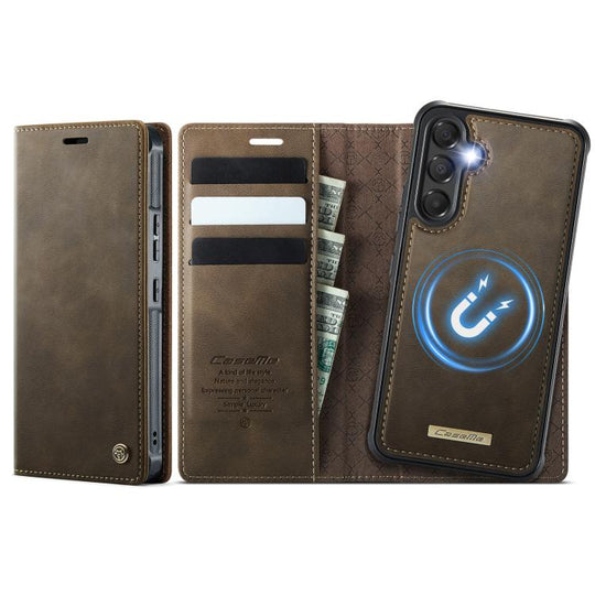For Samsung Galaxy A54 5G CaseMe C49 Magnetic RFID Blocking Detachable Wallet Leather Phone Case(Coffee)