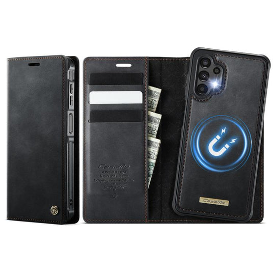 For Samsung Galaxy A13 / A04s CaseMe C49 Magnetic RFID Blocking Detachable Wallet Leather Phone Case(Black)