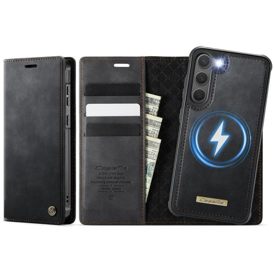 For Samsung Galaxy S23+ 5G CaseMe C49 Magnetic RFID Blocking Detachable Wallet Leather Phone Case(Black)