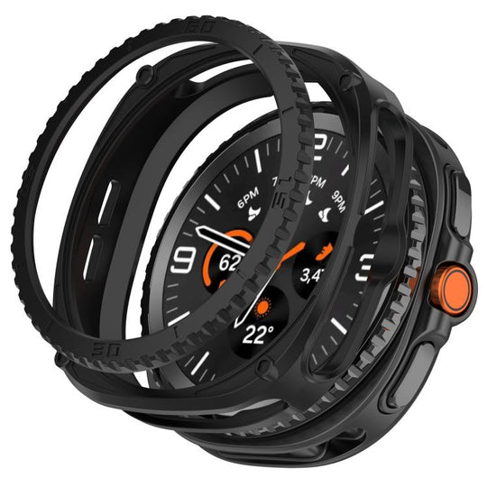 For Galaxy Watch8 Classic 46mm Hollow Digital Armor TPU Watch Protective Case(Black)