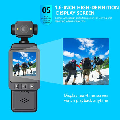 1080P Ultra-HD Clip Pocket Vlog Camera WiFi Portable Video Recorder Camera(Black) - Sports Camera by buy2fix | Online Shopping UK | buy2fix