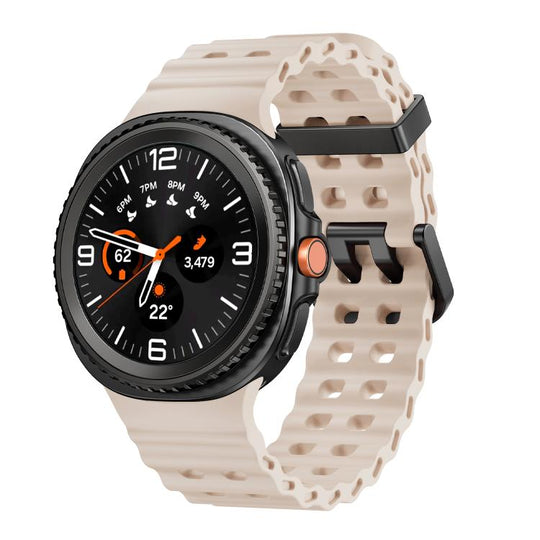 For Galaxy Watch9 / 8 / 8 Classic Ocean Style Quick Release Buckle Solid Color Silicone Watch Band(Starlight)