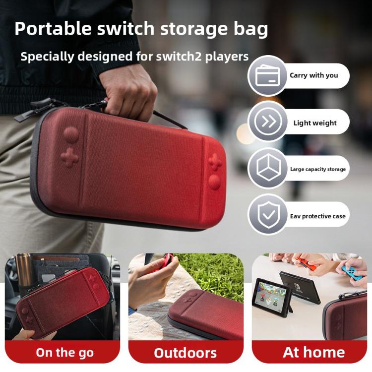 For Nintendo Switch 2 Portable Game Console Hard Case Storage Protective Bag(Black Red Gradient) - Bags by buy2fix | Online Shopping UK | buy2fix