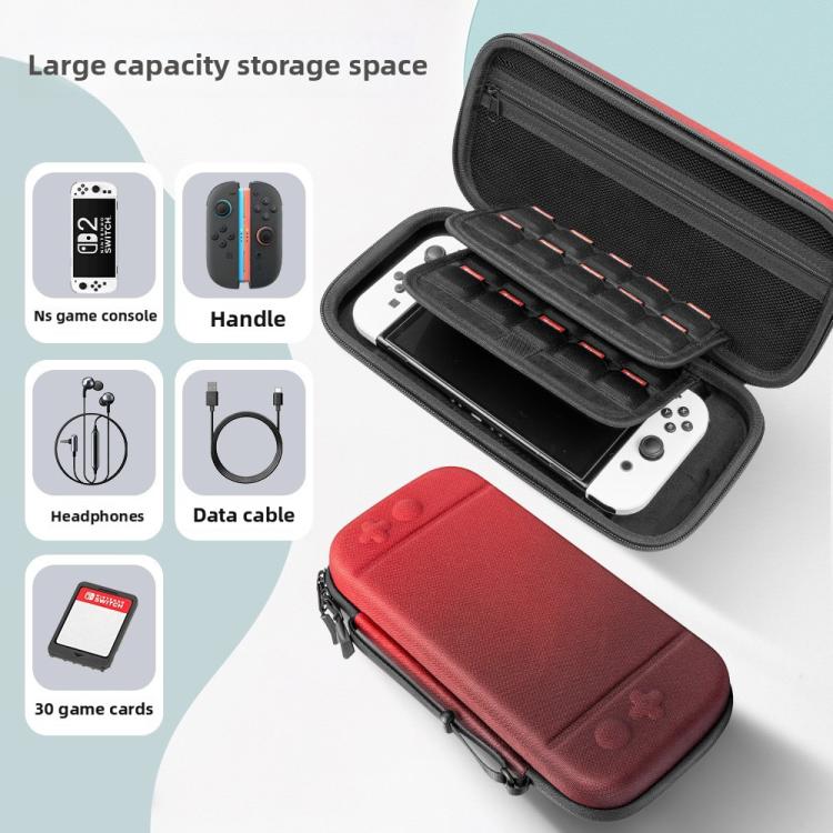 For Nintendo Switch 2 Portable Game Console Hard Case Storage Protective Bag(Black Red Gradient) - Bags by buy2fix | Online Shopping UK | buy2fix