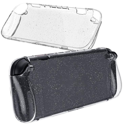 For Nintendo Switch 2 Game Consoles Transparent TPU Protective Case(Translucent White Glitter)