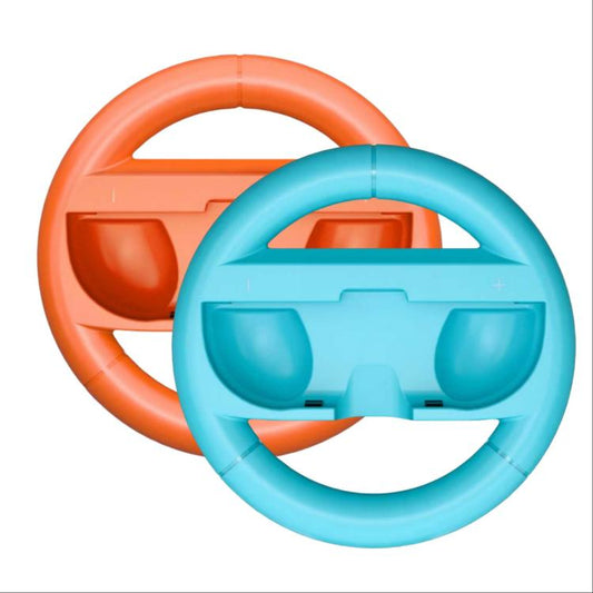For Nintendo Switch 2 Left And Right Handle Racing Steering Wheel Grips Set(Orange Blue) - Gamepads by buy2fix | Online Shopping UK | buy2fix