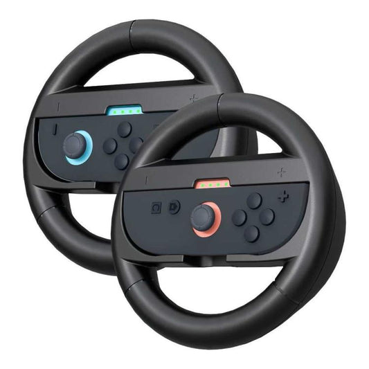 For Nintendo Switch 2 Left And Right Handle Racing Steering Wheel Grips Set(Black) - Gamepads by buy2fix | Online Shopping UK | buy2fix