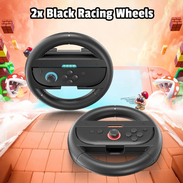 For Nintendo Switch 2 Left And Right Handle Racing Steering Wheel Grips Set(Orange Blue) - Gamepads by buy2fix | Online Shopping UK | buy2fix