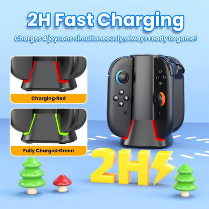 For Nintendo Switch 2 4 in 1 Handle Charging Stand With RGB Dazzling Lights - Charger & Power by buy2fix | Online Shopping UK | buy2fix