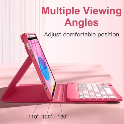 For iPad 2022 Bluetooth Keyboard Silicone Leather Tablet Case with Pen Slot(Lavender Purple) - Universal by buy2fix | Online Shopping UK | buy2fix