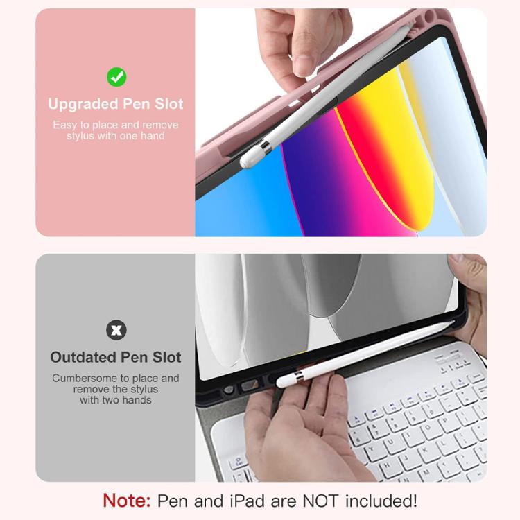 For iPad 2025 Bluetooth Keyboard Silicone Leather Tablet Case with Pen Slot(Dark Night Green) - Universal by buy2fix | Online Shopping UK | buy2fix