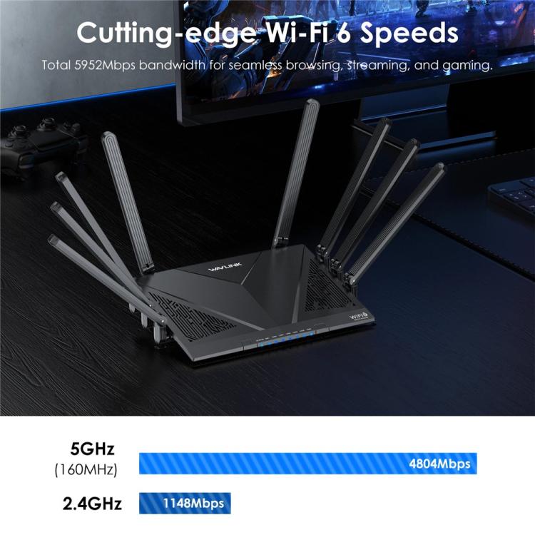 WAVLINK WN536AX6 For Gaming High Speed Dual Band MESH AP Repeater AX6000 WiFi 6 Router, Plug:AU Plug - Wireless Routers by WAVLINK | Online Shopping UK | buy2fix