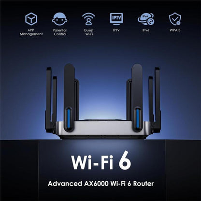 WAVLINK WN592AX6 2.5G Multi Gig Port Quad Core CPU AX6000 Dual Band WiFi 6 Router, Plug:AU Plug - Wireless Routers by WAVLINK | Online Shopping UK | buy2fix