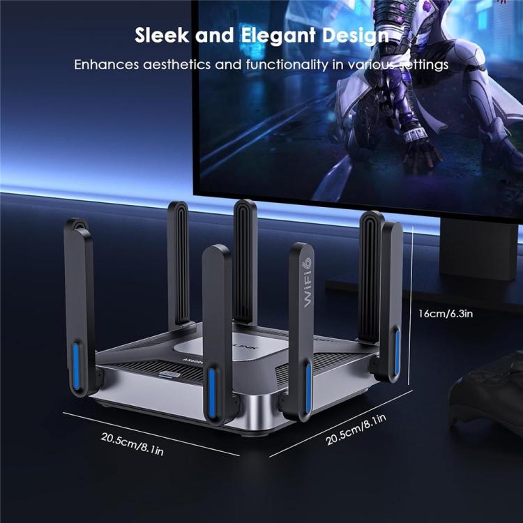 WAVLINK WN592AX6 2.5G Multi Gig Port Quad Core CPU AX6000 Dual Band WiFi 6 Router, Plug:EU Plug - Wireless Routers by WAVLINK | Online Shopping UK | buy2fix