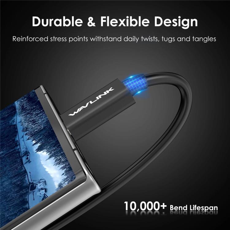 WAVLINK T4C7P USB-C / Type-C to Type-C 40Gbps Thunderbolt 4 Data Cable - USB-C & Type-C Cable by WAVLINK | Online Shopping UK | buy2fix