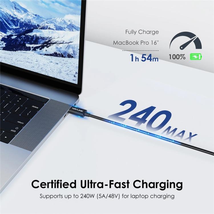 WAVLINK T4C7P USB-C / Type-C to Type-C 40Gbps Thunderbolt 4 Data Cable - USB-C & Type-C Cable by WAVLINK | Online Shopping UK | buy2fix
