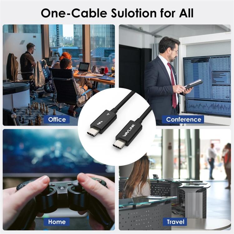 WAVLINK T4C7P USB-C / Type-C to Type-C 40Gbps Thunderbolt 4 Data Cable - USB-C & Type-C Cable by WAVLINK | Online Shopping UK | buy2fix