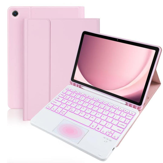 For Samsung Galaxy Tab A9+ Touch Bluetooth Colorful Backlit Keyboard Case(Pink)
