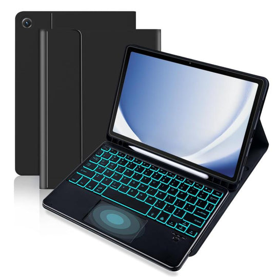 For Samsung Galaxy Tab S8 Ultra / S9 Ultra Touch Bluetooth Colorful Backlit Keyboard Case(Black)