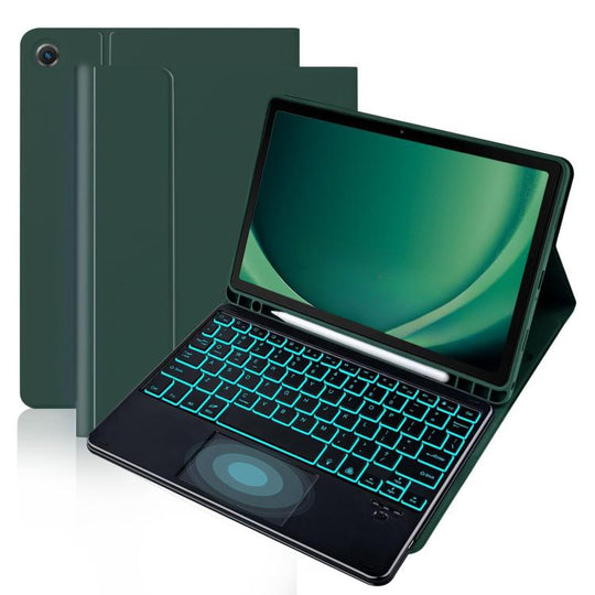 For Samsung Galaxy Tab A8 2021 Touch Bluetooth Colorful Backlit Keyboard Case(Dark Green)