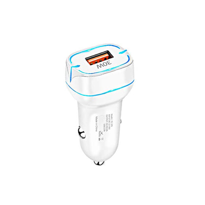 QC3.0 30W USB Car Charger(White) - Car Charger by buy2fix | Online Shopping UK | buy2fix