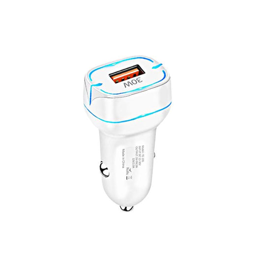 QC3.0 30W USB Car Charger(White) - Car Charger by buy2fix | Online Shopping UK | buy2fix