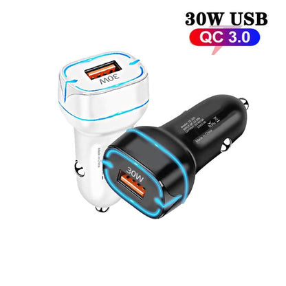 QC3.0 30W USB Car Charger(White) - Car Charger by buy2fix | Online Shopping UK | buy2fix