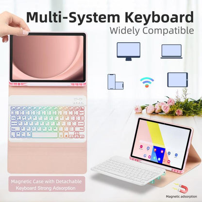 For iPad Air 11 2024 Backlit Colorful Bluetooth Keyboard Protective Leather Case(Light Purple) - For iPad Air by buy2fix | Online Shopping UK | buy2fix