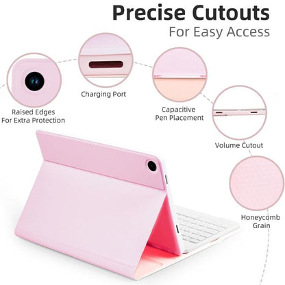 For iPad Pro 11 2024 Backlit Colorful Bluetooth Keyboard Protective Leather Case(Cherry Pink) - For iPad Pro by buy2fix | Online Shopping UK | buy2fix